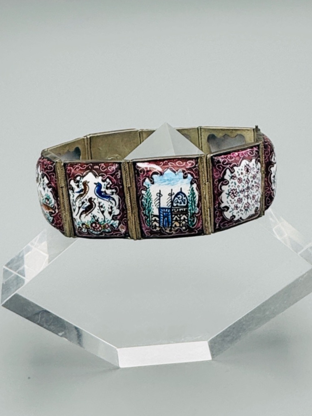 Antique Persian Hand Painted Enamel Bracelet